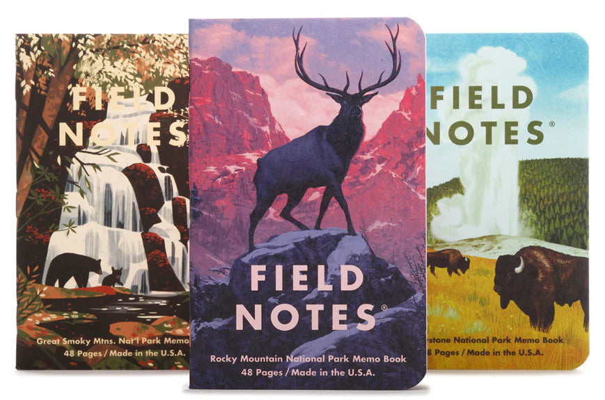 Field Notes 48 Page Memo Book - Pack of 3 'National Parks C'