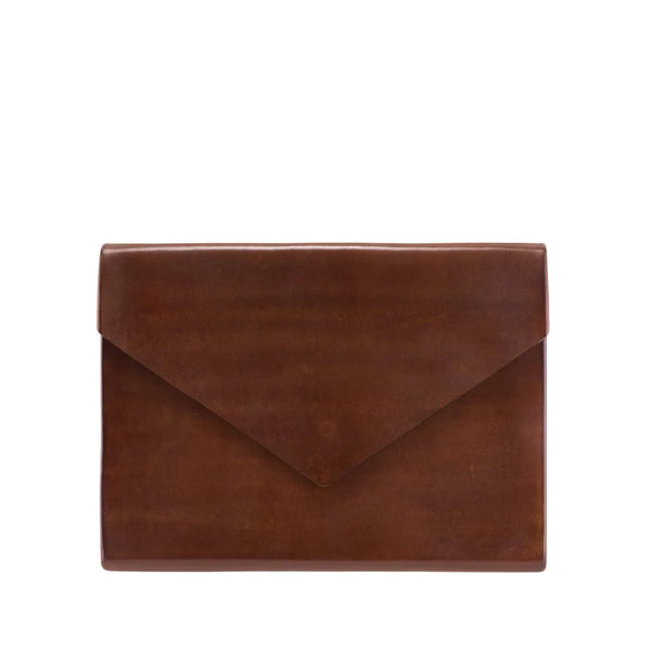 CAF Italian Leather Seamless Document Folder - Brown