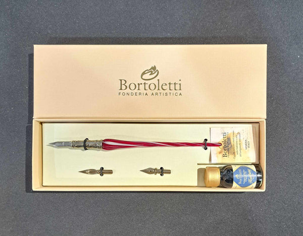 Bortoletti Twisted Glass Pen Set 03 - Red