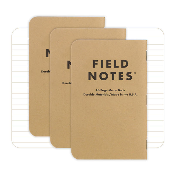 Field Notes 48 Page Memo Book - Pack of 3 'Left Handed'