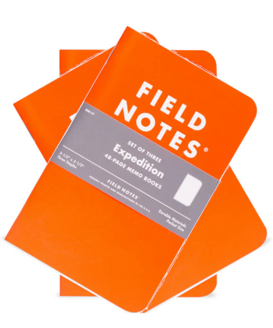 Field Notes 48 Page Memo Book - Pack of 3 'Expedition'