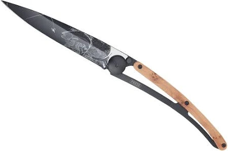 Deejo Tattoo Knife Black Trout 37g Juniper