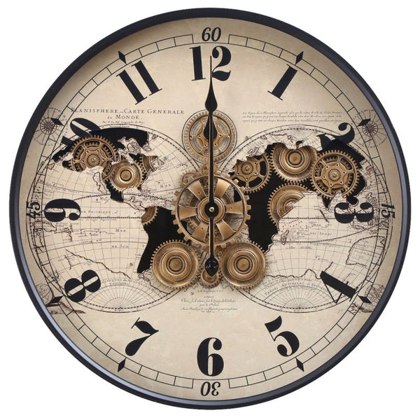 Clock - Round Vasco Map Industrial MCWC - TQ-E103