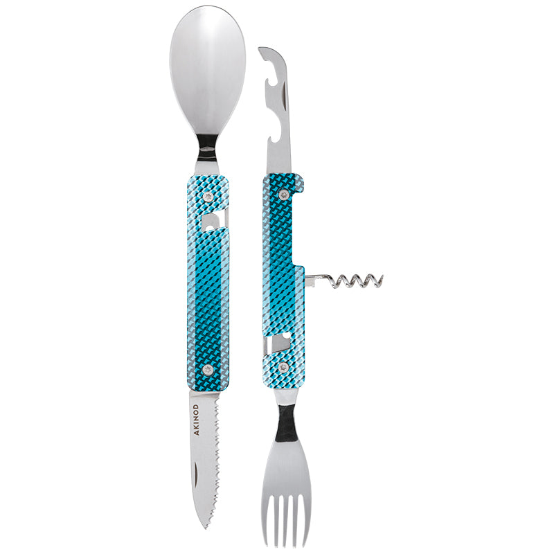 Akinod Reusable Multifunction Cutlery Set - Blue Mosaic