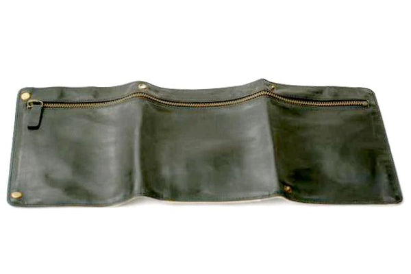 Leather Travel Wallet - Black/Oyster