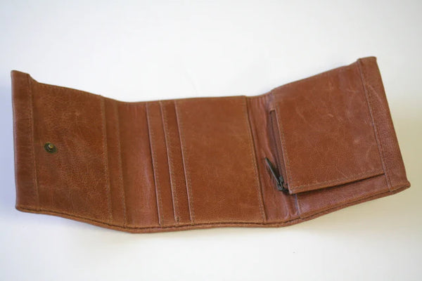 Fold Leather Wallet - Antique Tan